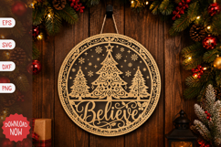 Believe Christmas Trees SVG Product Image 1