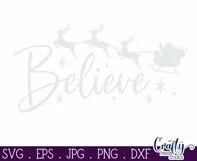 Believe Santa And Reindeer Christmas Svg Design For Shirts Product Image 2