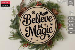 Believe In Magic SVG | Christmas Round Sign SVG | Xmas SVG Product Image 3