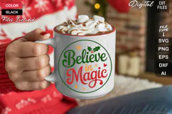 Believe In Magic SVG | Christmas Round Sign SVG | Xmas SVG Product Image 5