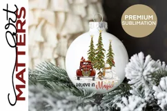 Believe in Magic! Snowman Dog Trees - 300 DPI - Hand Painted Product Image 3