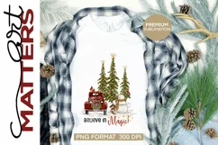 Believe in Magic! Snowman Dog Trees - 300 DPI - Hand Painted Product Image 4