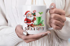 I Believe in Santa and Coffee Sublimation PNG Product Image 3