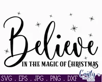 Believe In The Magic Christmas Farmhouse Sign Svg Product Image 2