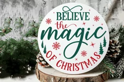 Believe In The Magic SVG ,Christmas Round SVG Design Product Image 3