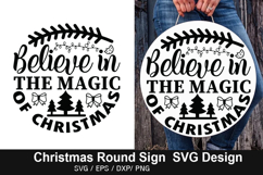 Christmas Round Sign SVG Design - Candy Cane Wishes and Product Image 3