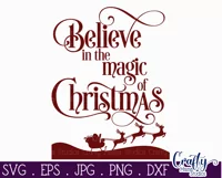 Believe In The Magic Santa Christmas Farmhouse Sign Svg Product Image 2
