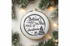 Believe in the magic of Christmas Round Sign SVG Product Image 2