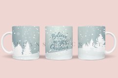 believe in the magic of christmas coffee mug sublimation wrap glass mug wrap svg presized for 11oz and 15oz glass mug are sublimation files