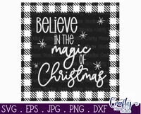 Believe In The Magic Buffalo Plaid Christmas Farmhouse Svg Product Image 3