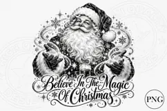 Believe in the Magic of Christmas PNG | Vintage Santa Sublim Product Image 1
