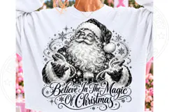 Believe in the Magic of Christmas PNG | Vintage Santa Sublim Product Image 2