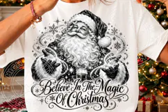 Believe in the Magic of Christmas PNG | Vintage Santa Sublim Product Image 3
