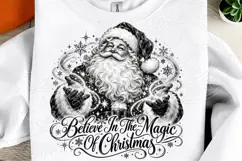 Believe in the Magic of Christmas PNG | Vintage Santa Sublim Product Image 4