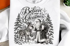 Believe in the Magic of Christmas PNG | Vintage Santa & Rein Product Image 4