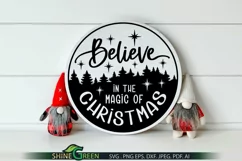 Believe in the magic of christmas ornament svg by shine green art