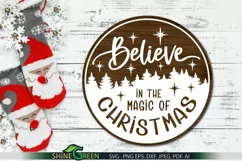 Christmas SVG - Believe in the Magic of Christmas Round Sign Product Image 2