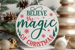 Believe In The Magic SVG ,Christmas Round SVG Design Product Image 2