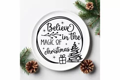 Believe in the magic of Christmas Round Sign SVG Product Image 3