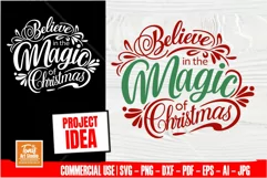 Believe In The Magic Of Christmas SVG Design, Xmas Cut Files Product Image 1