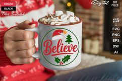 Believe SVG | Christmas Round Sign SVG | Xmas SVG Product Image 5