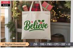 Believe SVG | Christmas SVG | Holiday SVG | Xmas SVG Product Image 5