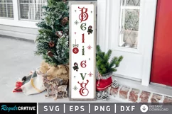 Believe SVG, Christmas Porch Sign SVG Design Product Image 1