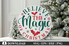 Believe the magic of christmas - Christmas Round Sign Design Product Image 1