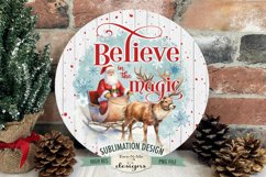 Believe In The Magic | Christmas Round Sublimation Design Product Image 1