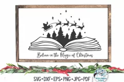 Believe In The Magic of Christmas SVG | Santa Sleigh Book Product Image 1