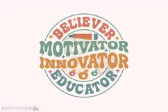 Appreciation Gift PNG, Retro Teacher SVG T-shirt Design Product Image 1