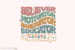 Appreciation Gift PNG, Retro Teacher SVG T-shirt Design Product Image 1
