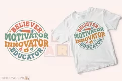 Appreciation Gift PNG, Retro Teacher SVG T-shirt Design Product Image 2