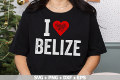 Belize PNG, I love Belize PNG for print-on-demand Product Image 1