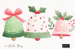 Cute Christmas Bell Clipart | Christmas PNG Product Image 1