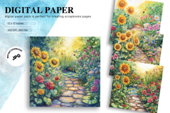 Beautiful Flower Background Digital Paper Wallpaper Backdrop Product Image 1