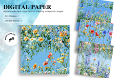 Beautiful Flower Background Digital Paper Wallpaper Backdrop Product Image 1