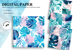 Tropical Leaves Background Monstera Wallpaper Backdrop_12 Product Image 1