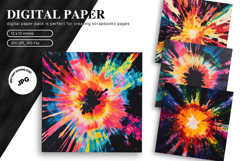 Rainbow Tie dye Texture Background Wallpaper Digital Paper51 Product Image 1