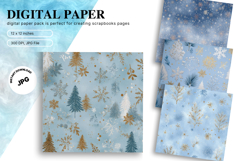 Blue Snowflake Bokeh Sparkle Christmas Background Backdrop Product Image 1