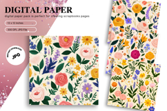 Flower Pattern Background Wallpaper Digital Paper_35 Product Image 1