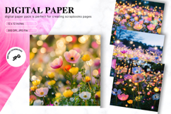 Beautiful Flower Background Digital Paper Wallpaper Backdrop Product Image 1