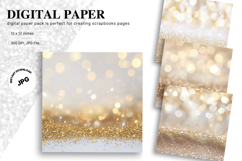 gold glitter Background Wallpaper Sparkles Digital Paper_5 Product Image 1
