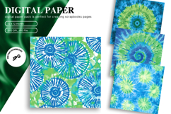 Blue Tie dye Texture Background Wallpaper Digital Paper Product Image 1