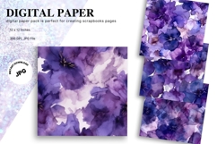 Purple Watercolor Alcohol Ink Background Digital Paper Product Image 1