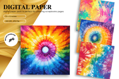 Rainbow Tie dye Texture Background Wallpaper Digital Paper97 Product Image 1