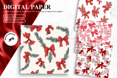 Christmas Bow Background Seamless Pattern Paper Gift Wrap_10 Product Image 1