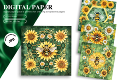 Sunflower Background Wallpaper Digital Paper Wall Art_10 Product Image 1