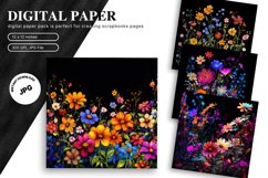 Beautiful Flower Background Digital Paper Wallpaper Backdrop Product Image 1