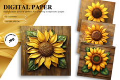Sunflower Background Wallpaper Digital Paper Wall Art_29 Product Image 1